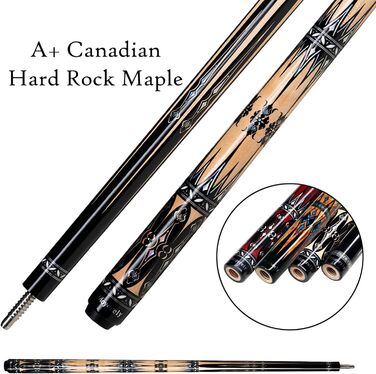 Moyerely: Професійний кий для більярду з карбону, 11.8 мм/12.5 мм, низька дефлекція, з кейсом MF3