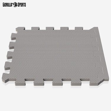 GORILLA SPORTS Захисний килимок для підлоги EVA, 18 шт, 30x30 см, антиковзкий, для фітнесу, тренажерів, пазловий килимок, вибір кольору