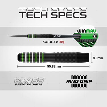 Професійний дартс-набір WINMAU Masters Pro Premium з борстяною мішенню, дротиками, хвостовиками, окі-стрічкою для дорослих