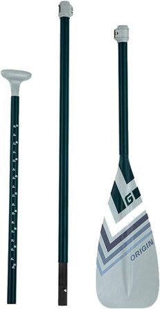 Весло SUP Gladiator Origin з фібергласу, біле, 3-секційне, універсальне, плаваюче, з опцією для каяка, легке і міцне, 2024
