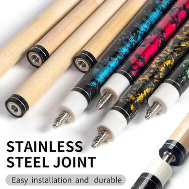 Набір для більярду Horse Billardqueue: 4 більярдні кийки з канадського акації, 58 дюймів, вага 18-21 oz, 2 крейди, для дорослих