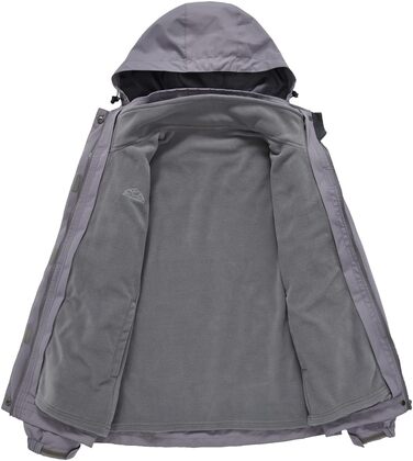 Жіноча 3-в-1 куртка Ysento: тепла флісова куртка, водонепроникна, вітронепроникна, функціональна, софтшелл знімною капюшоном (Сірий, S)