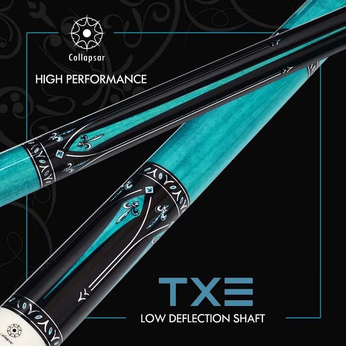 Більярдний кий Collapsar з кейсом TXE60: комплект з кейсом, захистом та кийком 20 once
