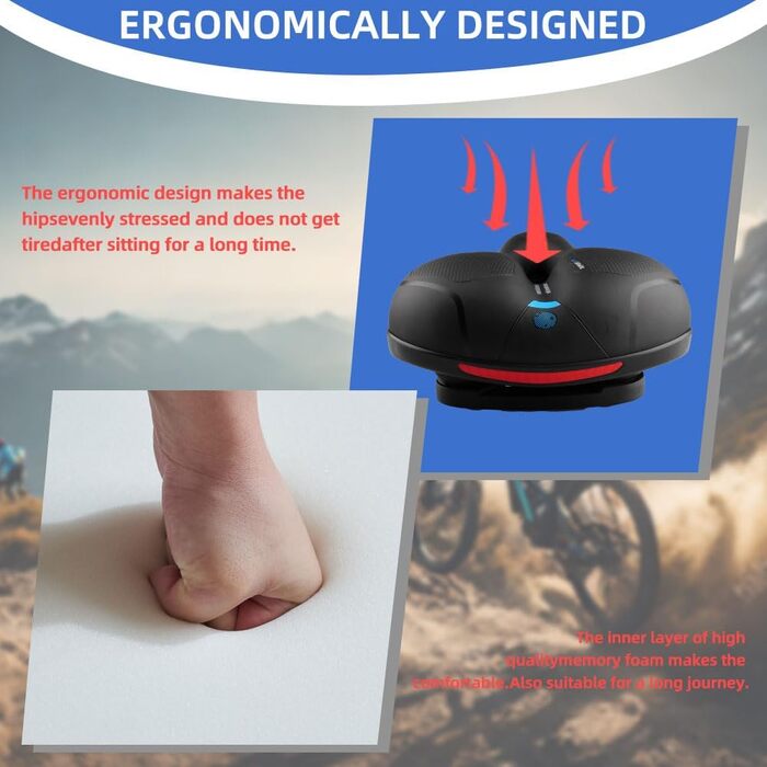 Зручний ергономічний велосипедний сідло з гелевим наповнювачем для чоловіків та жінок, широке велосипедне сідло A-1