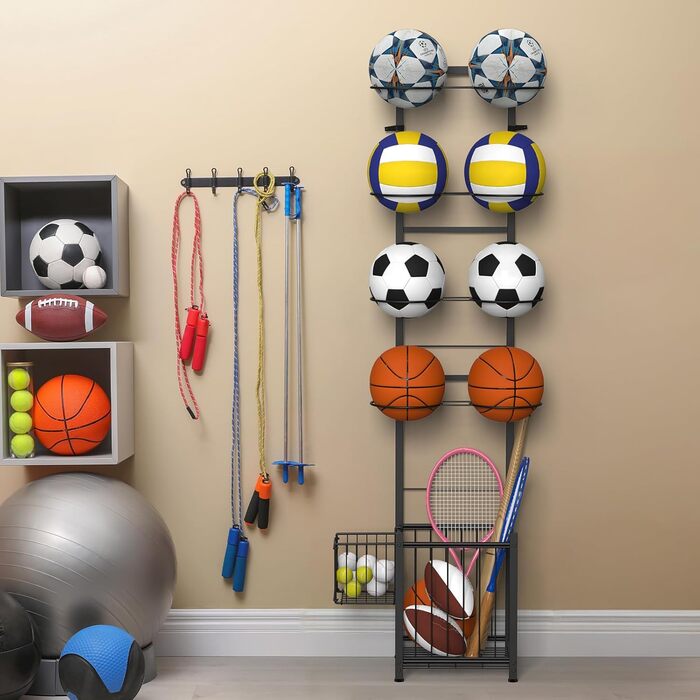 Стійка для м'ячів CADUKE: органайзер для 8 м'ячів (баскетбол, футбол, волейбол)