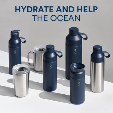 Пляшка для води Ocean Bottle 500 мл, багаторазова, з переробленої нержавіючої сталі, екологічна, морський синій колір