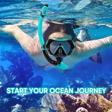 Набір для снорклінгу дорослих, сухий, з маскою та трубочкою, антизапітніння, 180° панорама, для жінок та чоловіків, плавання, відпочинок на пляжі