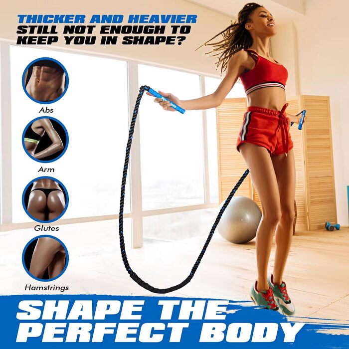 Скакалка Springseil для фітнесу, 0,5 кг, для чоловіків, жінок, дітей, тренувань, сили та швидкості