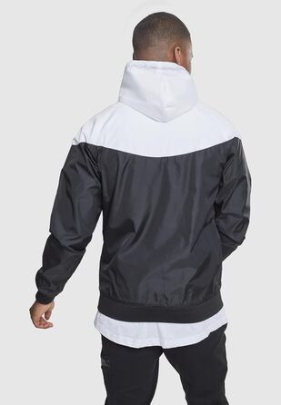 Чоловіча вітрівка Urban Classics Arrow Windrunner з капюшоном, демісезонна куртка з кольоровими блоками, 3XL, чорно-біла