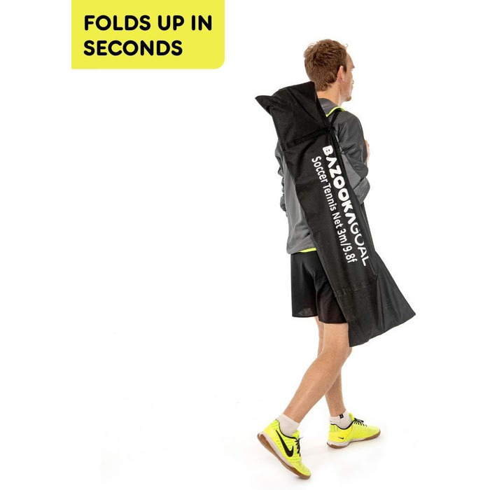 Набір сітки для тенісу, волейболу та бадмінтону BazookaGoal 300x100 см - регульована та складана