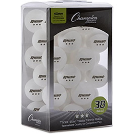 Champion Sports: Набір тенісних м'ячів для настільного тенісу, 3 зірки, білі, 38 шт.