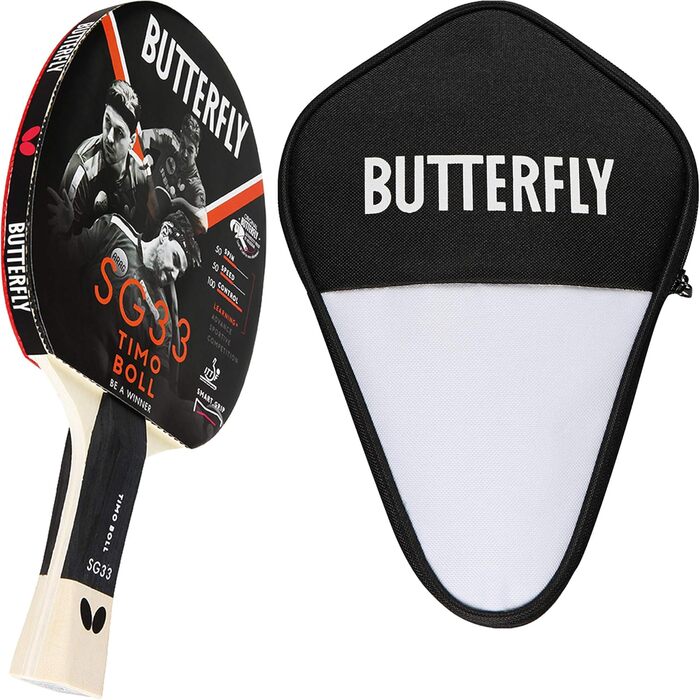 Настільний тенісний ракетка Butterfly SG33 чорна/червона з чохлом CC1