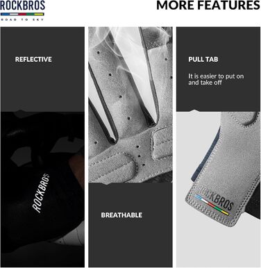 Велосипедні рукавички ROCKBROS Road to Sky: дихаючі рукавички для їзди на велосипеді з сенсорним екраном (5 пальців) для чоловіків та жінок, MTB, шосе, циклинг, зелені (L, сині)