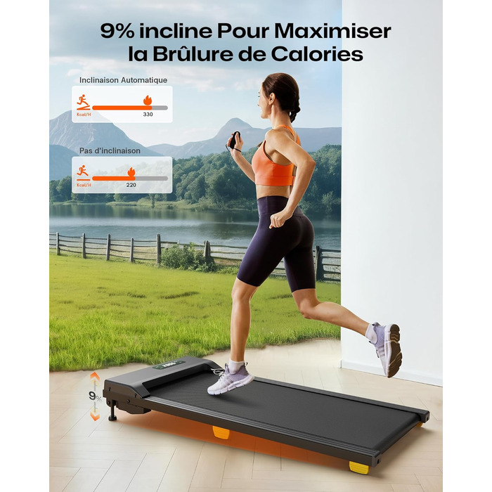 SYSURO Бігова доріжка, нахильний, 9% Walking Pad, складний, з 6-точковою амортизацією, компактний та тихий