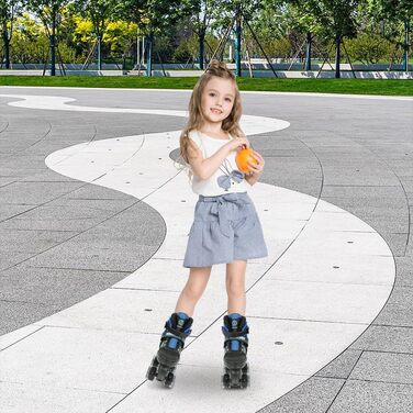 Дитячі ролики 8 коліс (синій/чорний, S(27-32))