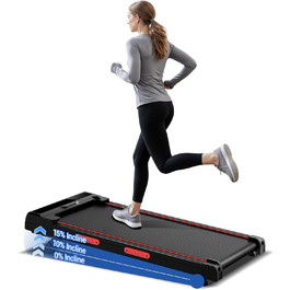 UMAY Walking Pad - біговий килимок для дому з регулюванням нахилу 15% та безшумним мотором, підтримує вагу до 136 кг