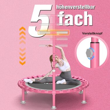Міні-трамплін складний, 101.6 см, для дорослих та дітей, з регульованою стійкою, Indoor Fitness, до 204 кг, з T-поручнем