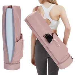 Сумка для йоги Yogatasche Damen рожева з відділенням для мокрого одягу, тримачем для пляшки та повнорозмірною блискавкою для килимка