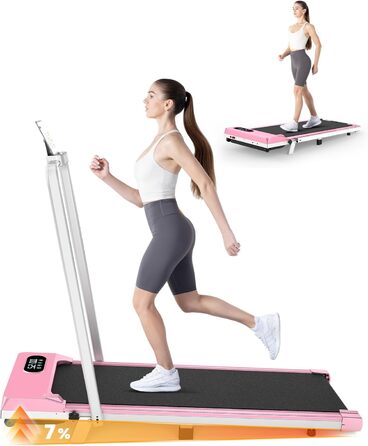 Біговий доріжка HomeFitnessCode Walking Pad з нахилом - компактний біговий тренажер для дому та офісу (рожевий, складаний)