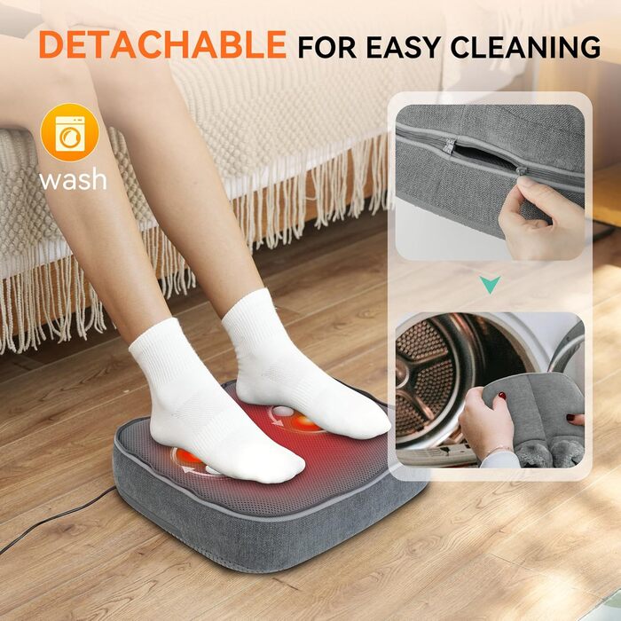 Електричний масажер для ніг Snailax Shiatsu з підігрівом та пультом дистанційного керування, 2-в-1, для розслаблення, подарунок для чоловіків/жінок