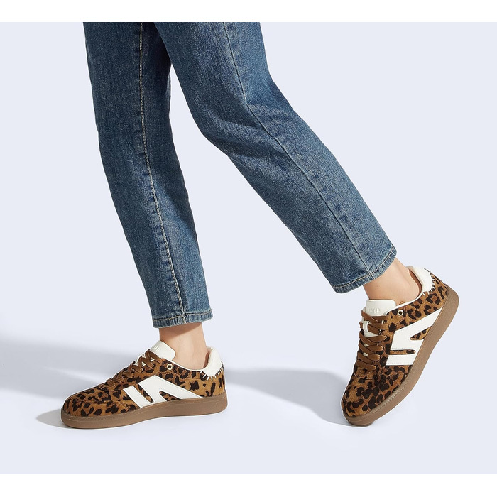 Кросівки жіночі LUCKY STEP класичні ретро, шкіра, для тенісу та скейтбордингу, з гумовою підошвою, Leopard (42 EU)
