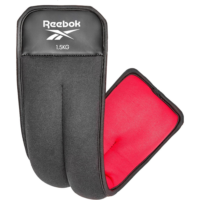 Напульчники з вагою для ніг, 1.5 кг, Neopren, чорний/червоний, для фітнесу та силових тренувань