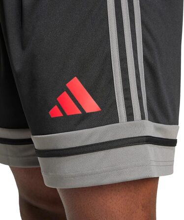Чоловічі футбольні шорти adidas Squadra 25, чорні (Black/Team Grey Four/Pure Ruby), розмір XS