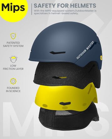 Шолом для сноуборду та лиж OutdoorMaster ELK MIPS для чоловіків, жінок і підлітків, захисний шолом для зимових видів спорту