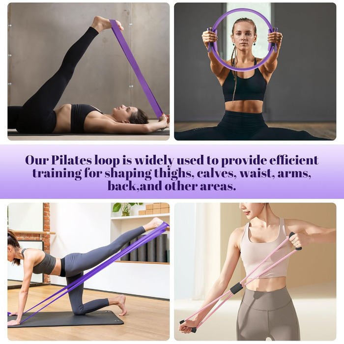 Кільце для пілатесу та йоги з подвійними ручками, фіолетове. Для тренування ніг, рук та стегон. Допомагає схуднути