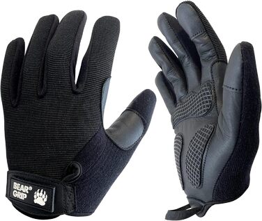 Рукавички для важкої атлетики BEAR GRIP з гелевими накладками (чорні, M) для фітнесу, бодібілдингу, кросфіту, велоспорту