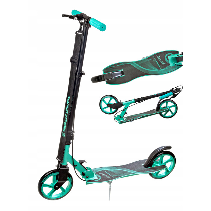 Самокат Raven Anabel Black/Mint, 200 мм, з гальмом