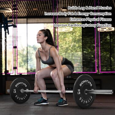 Олімпійські диски для штанги Signature Fitness 5.1 см зі сталевою втулкою, комплект 22,7 кг (2×4,5 кг, 2×6,8 кг)