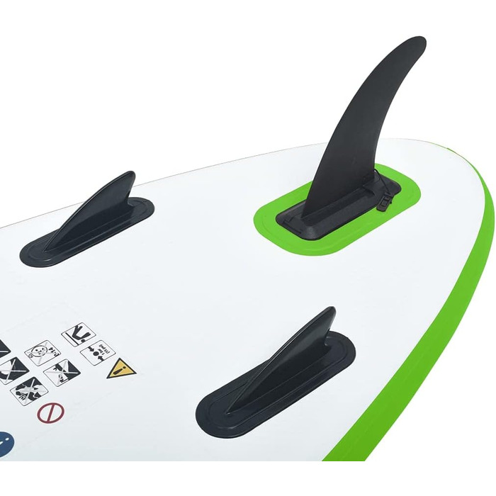 Надувна SUP-дошка vidaXL 360x81x10 см з веслом і сумкою, зелено-біла, комплект для серфінгу та падлбордингу