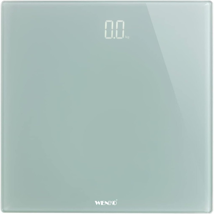 Цифрова вага для людей WENKO з LED-дисплеєм, точна, скляна, автоматичне вмикання/вимикання, Step-On технологія, до 150 кг, сіра