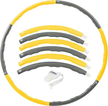 Хулахуп Sport-Tec 100 см, 1,5 кг з мірною стрічкою, жовтий, фітнес обруч для схуднення
