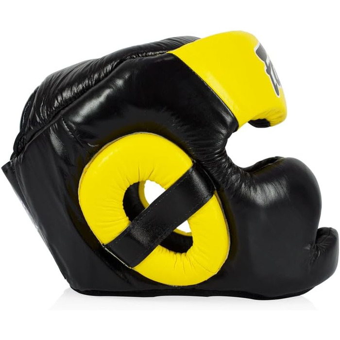 Кінцева захист голови Fairtex Super Sparring Boxen Leder (Hg13 Full Head, Чорний/Жовтий, L)