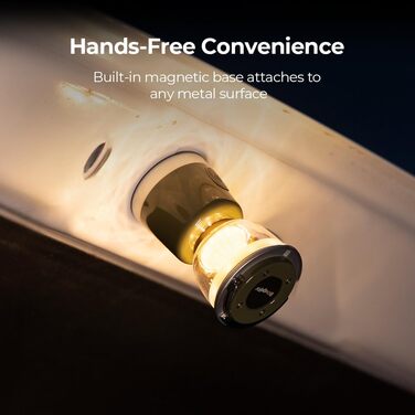 Ліхтар для кемпінгу BougeRV, акумуляторний, знімний штатив, 2700K, 400LM, IPX5, для кемпінгу, подорожей, надзвичайних ситуацій