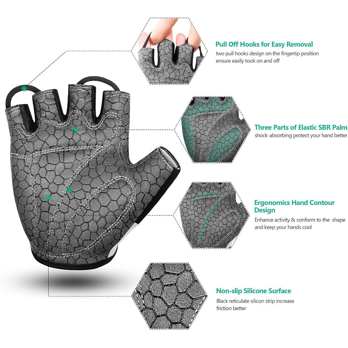 Велосипедні рукавички чоловічі літні напівпальцеві MTB, рукавички для гірського велосипеда/шосе, велосипедні рукавички для відпочинку чоловічі та жіночі, дихаючі, неслизькі, амортизуючі, білі XXL