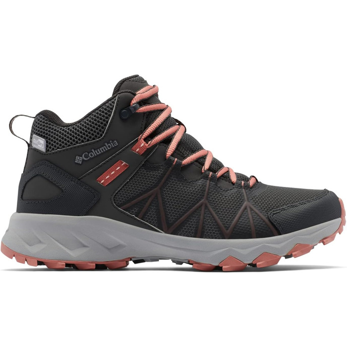 Черевики для туризму жіночі Columbia Peakfreak II Mid Outdry WP, сірі (Dark Grey x Dark Coral), 42 EU