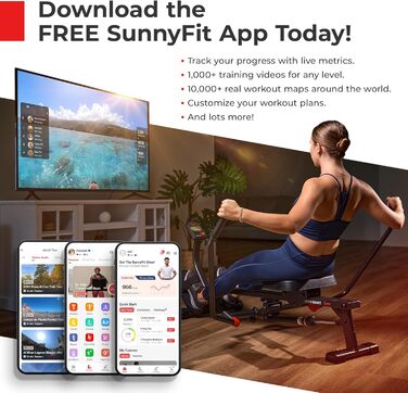 Веслувальний тренажер Sunny Health & Fitness Phantom Hydro SF-RW5910, водний, для дому