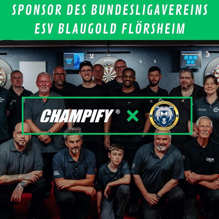 Набір дротиків Champify з вольфраму 23 г, 3 сталеві дротики з металевим вістрям, 9 запасних стрижнів і 9 оперень, чорний чохол