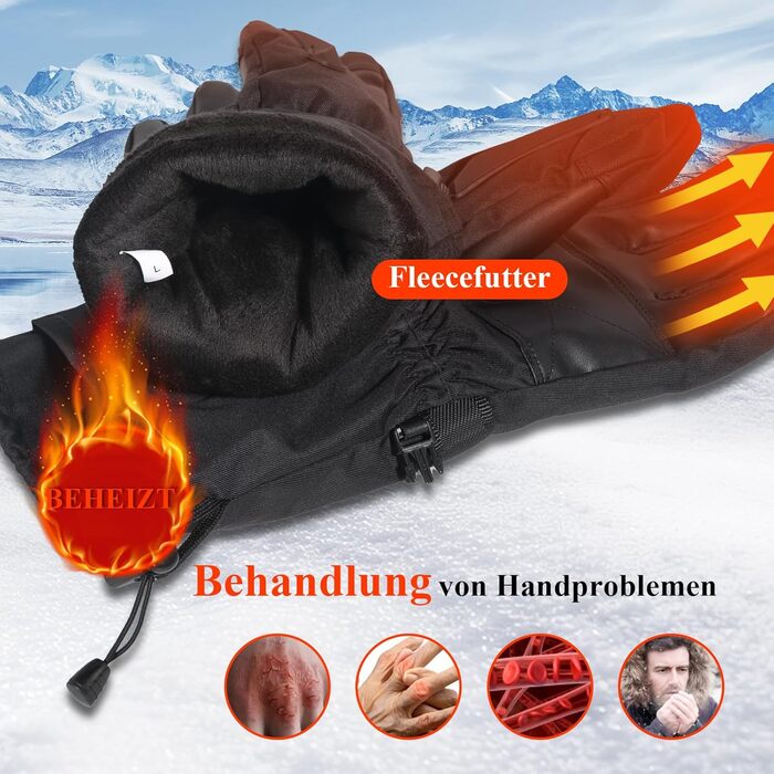 Обогріваючі рукавички Minthouz 5V 5000mAh USB-C з регулюванням температури, водонепроникний сенсорний екран, 3 режими нагріву, для активного відпочинку та роботи на вулиці