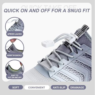 Аквашузи Mabove для плавання та серфінгу, чоловічі та жіночі, швидко сохнуть, 43 EU, сірий та білий