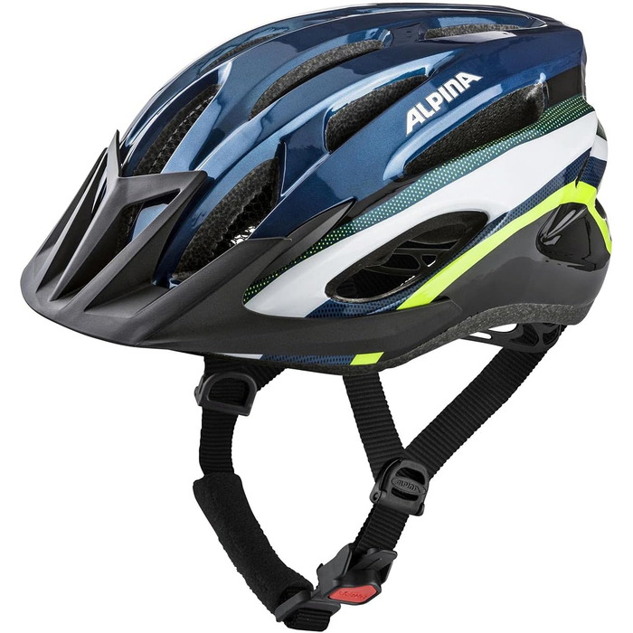 Велосипедний шолом ALPINA MTB 17, 54-58 см, темно-синій/неоновий