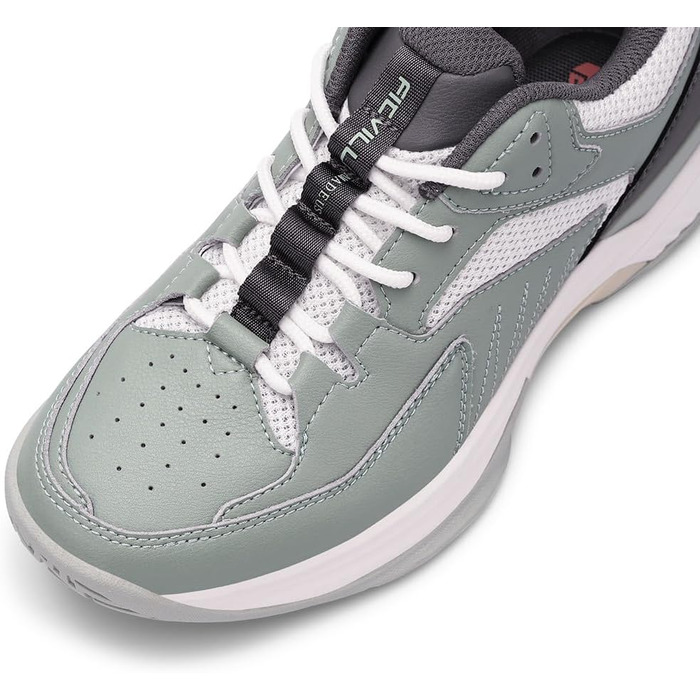 Жіночі тенісні кросівки FitVille Extra Wide (широкі) - дихаючі, для занять тенісом, бадмінтоном, фітнесом, ходьбою. Кольори: авокадо, сірий, розмір EU 42.