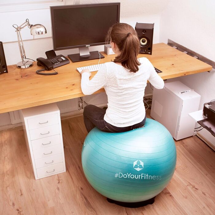 Гімнастичний м'яч DoYourFitness з насосом, 55–85 см, анти-вибуховий, для йоги, пілатесу, тренувань, офісу, балансу та вагітних