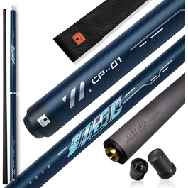 Little Monster Karbonfaser Break & Jump Queue (3 частини), 553 г, 12.9 мм, з чохлом, синій, темно-синій