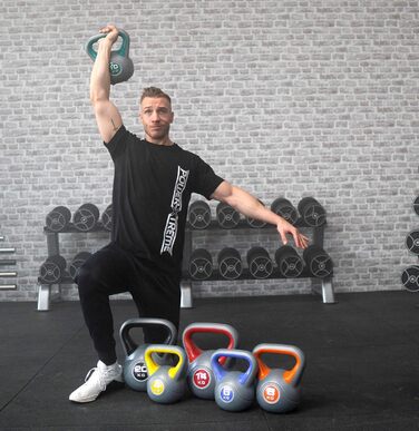 Гиря POWER-XTREME з піщано-бетонним наповнювачем у пластиковій оболонці, різні ваги 2–20 кг