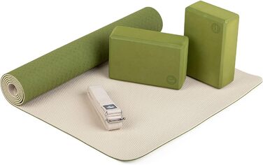 Набір для йоги Bodhi Yoga Starter-Set: йогамат з TPE, 2 блоки EVA, ремінь з бавовни, стартовий комплект для початківців