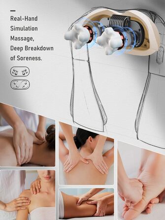 Масажер для шиї Careboda з підігрівом, 3 швидкості, електричний Shiatsu масажер для зняття болю в шиї та плечей. Ідеальний подарунок для водіїв та офісних працівників, чорний